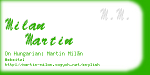 milan martin business card